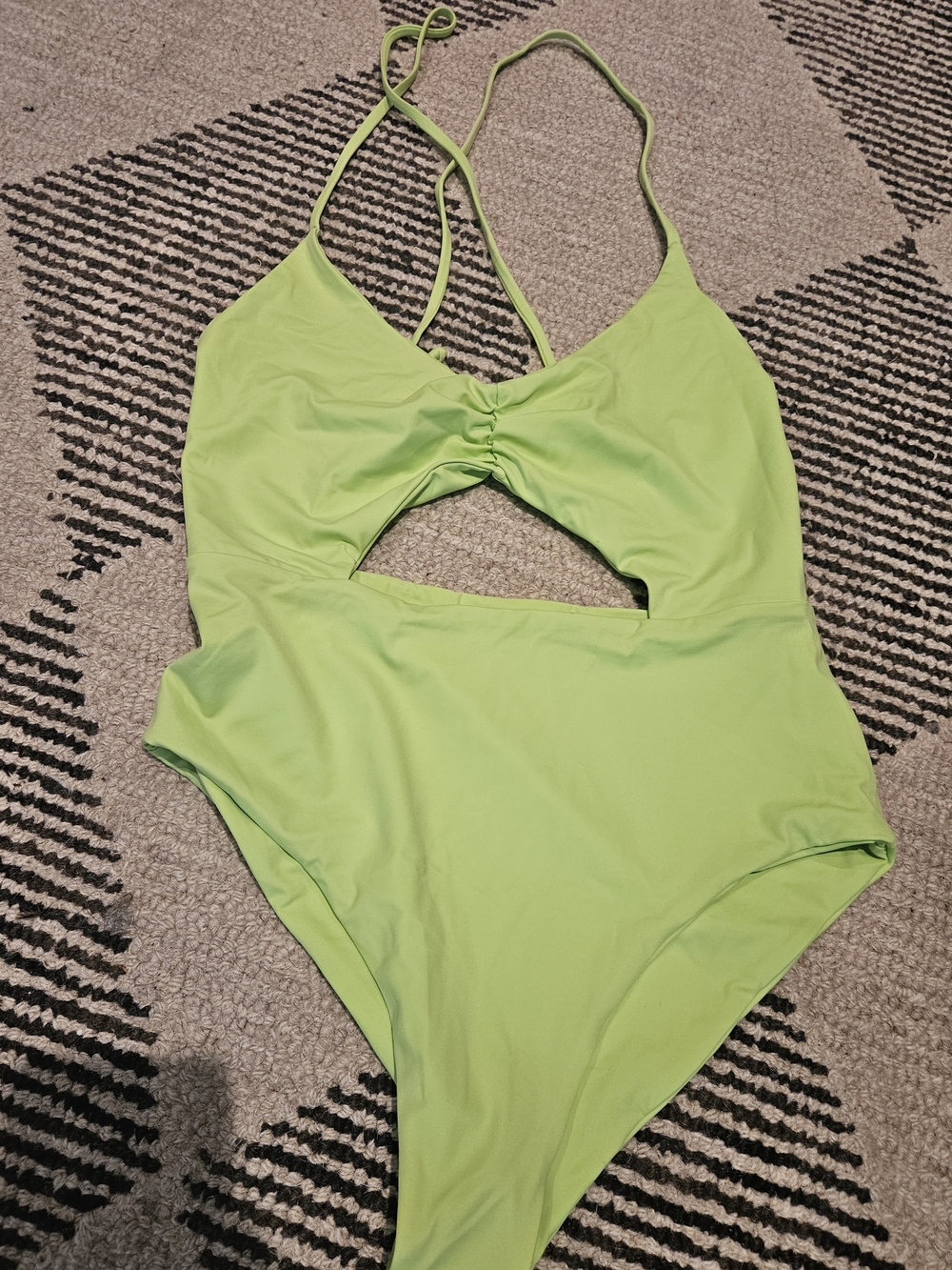 Noize Kids Lime Green One-Piece Swimsuit with Front Cutout